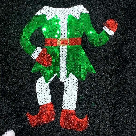 No Boundaries Junior’s Christmas Ugly Sweater Size Junior XL 15/17 Black - Picture 5 of 9